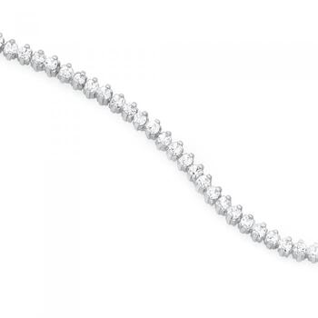 Silver Claw Set CZ Tennis Bracelet