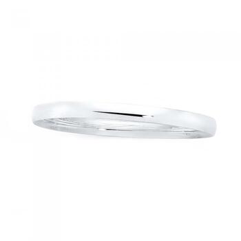 Sterling Silver 6x65mm Oval Comfort Fit Bangle