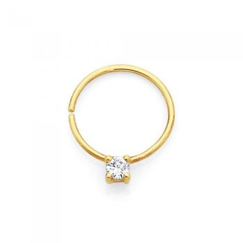 9ct Gold Crystal Nose Ring