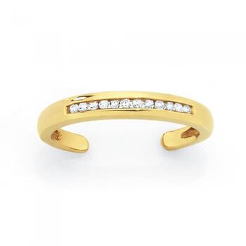 9ct Gold Diamond Set Toe Ring