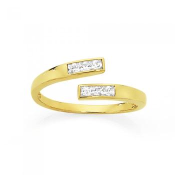 9ct Gold CZ Wrap Toe Ring
