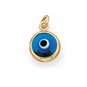 9ct Gold Enamel Evil Eye Charm