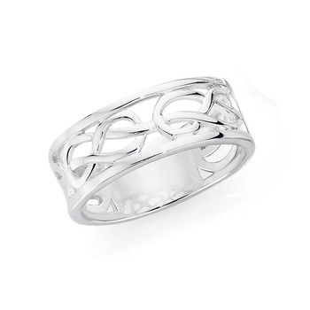Silver Intertwined Infinity Ring