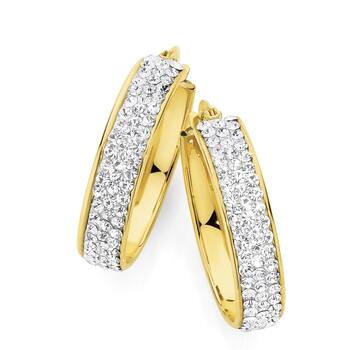 9ct Gold Crystal Earrings