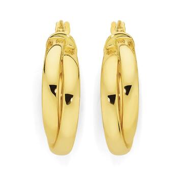 9ct Gold Double Hoop Earrings