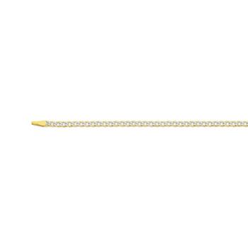 9ct Gold Two Tone 45cm Solid Diamond-Cut Curb Chain
