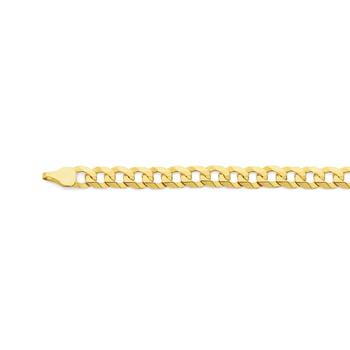 9ct Gold 55cm Solid Flat Curb Chain