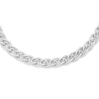 Silver 45cm Solid Carousel Link Necklace