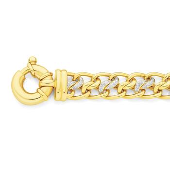 9ct Gold 20cm Diamond Bracelet