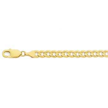 9ct Gold Solid Concave Curb Bracelet