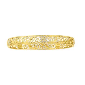 9ct Gold Two Tone 65mm Solid Bangle