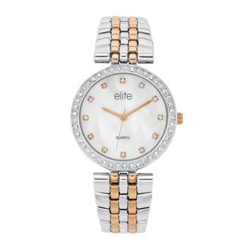 elite Ladies Silver and Rose Tone Watch