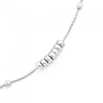 Silver 25cm 7 Lucky Rings Anklet