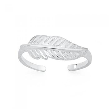 Silver Feather Toe Ring