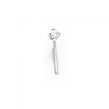 Sterling Silver White CZ Claw Nose Stud