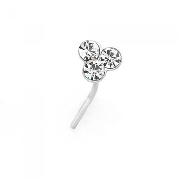 Silver Crystal Nose Stud