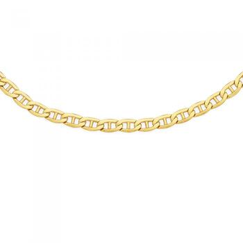 9ct Gold on Silver 50cm Bevelled Marine Chain