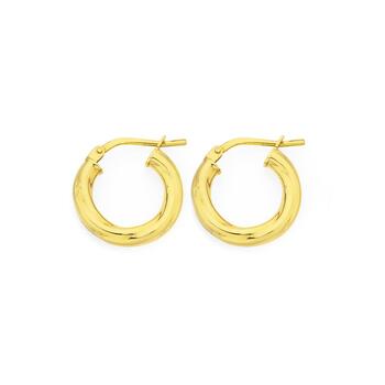 9ct Gold on Silver 10mm Twist Hoop Earrings