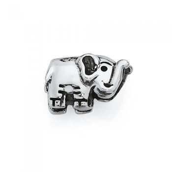 Silver Elephant Trunk Up Bead