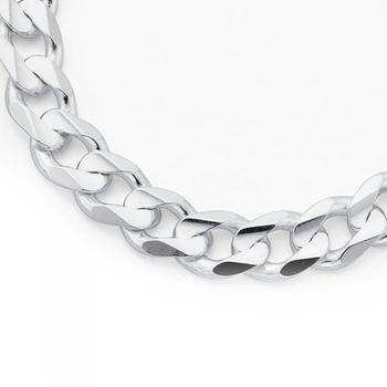 Sterling Silver 50cm Bevelled Curb Gents Chain