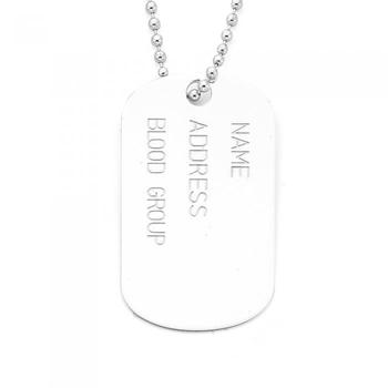 Silver Blood Group Dog tag