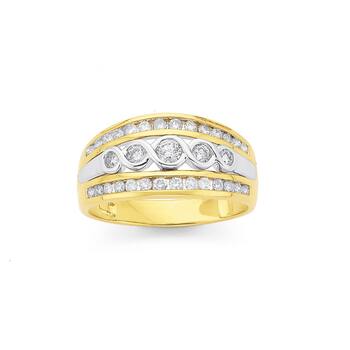 9ct Gold, Diamond Dress Ring