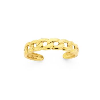 9ct Open Curb Toe Ring