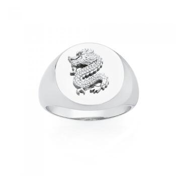 Silver Dragon Gents Ring