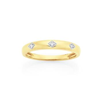 9ct Gold Diamond Stacker Ring