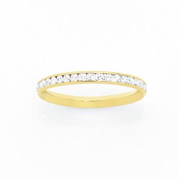 9ct Gold Cubic Zirconia Full Eternity Stacker Ring