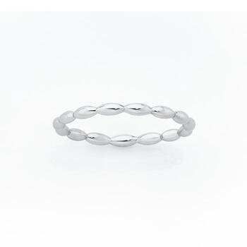Silver Oval Beaded Friendship Ring
