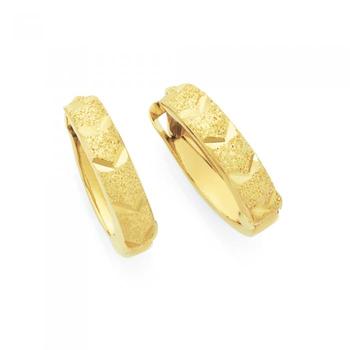 9ct Gold Stardust Huggie Earrings