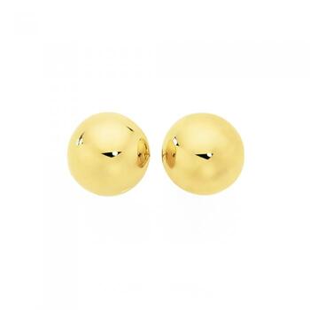 9ct Gold 8mm Dome Stud Earrings