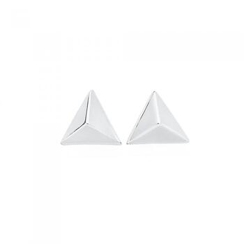 Silver Geo Pyramind Stud Earrings