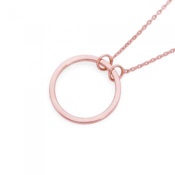 9ct Rose Gold 45cm Open Circle Trace Necklet