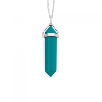 Silver Synthetic Turquoise Mystique Pendant