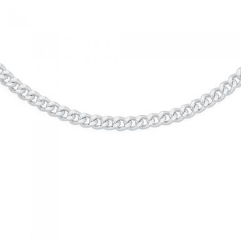 Silver 45cm Medium Curb Chain