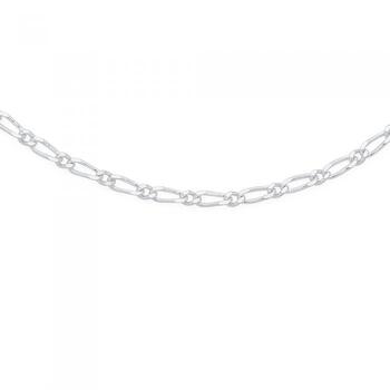 Silver 55cm 1+1 Figaro Chain