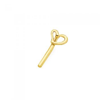 9ct Gold Open Heart Nose Stud