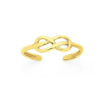 9ct Gold Double Infinity Knot Toe Ring