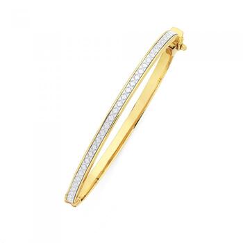 9ct Gold on Silver 60mm Stardust Glitter Bangle
