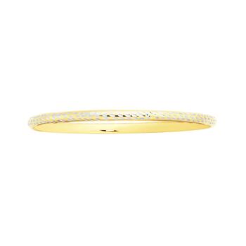 9ct Gold on Silver Two Tone Half Round Bangle