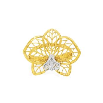 9ct Gold Two Tone  Orchid Ring