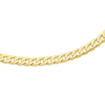 9ct Gold 55cm Solid Bevelled Close Curb Chain