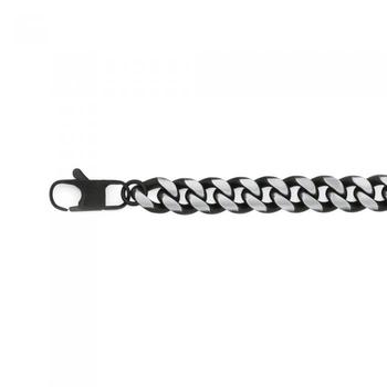 Steel 22cm Oxidised Curb Bracelet