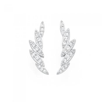 Sterling Silver Marquise Cubic Zirconia Earcurves