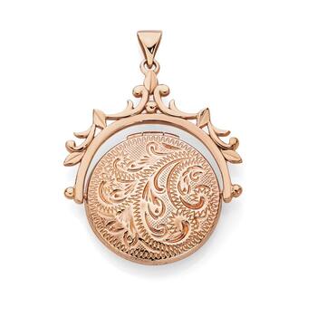 9ct Rose Gold  Engraved Spinner Round Locket