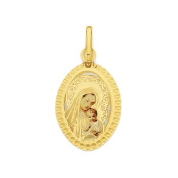 9ct Gold Oval Mother & Child Pendant