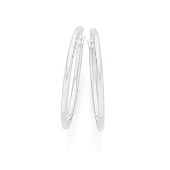 Silver 2.2x30mm Hoop Earrings