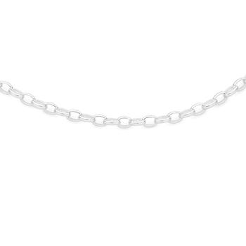 Silver 50cm Oval Solid Belcher Chain